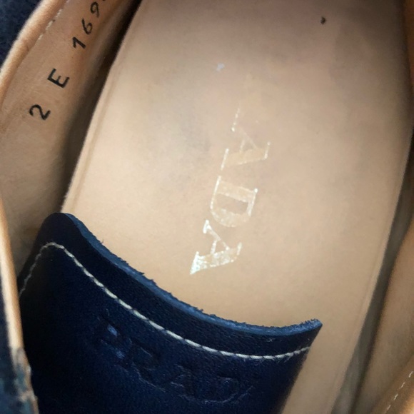 Men’s PRADA blue leather and suede shoes - Picture 6 of 8